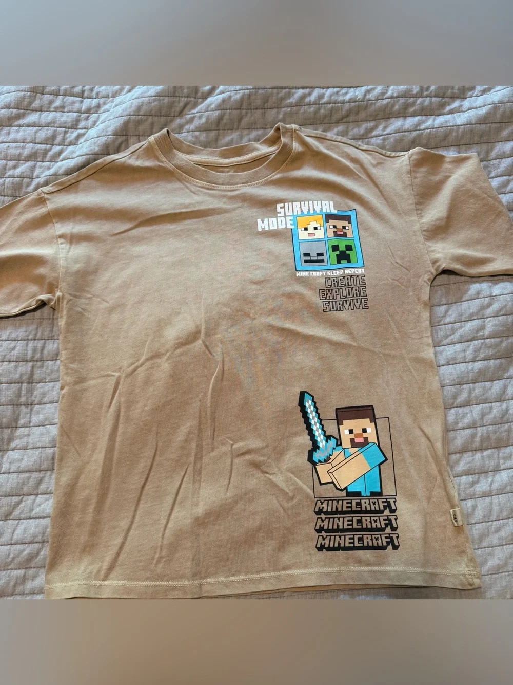 NWT GAP Minecraft Tan Short Sleeve Tee